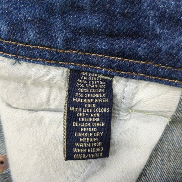 ✨ American Eagle Jean Skirt Womens 8 Blue Cotton Denim Stretch Button Pockets ✨ - Picture 4 of 8